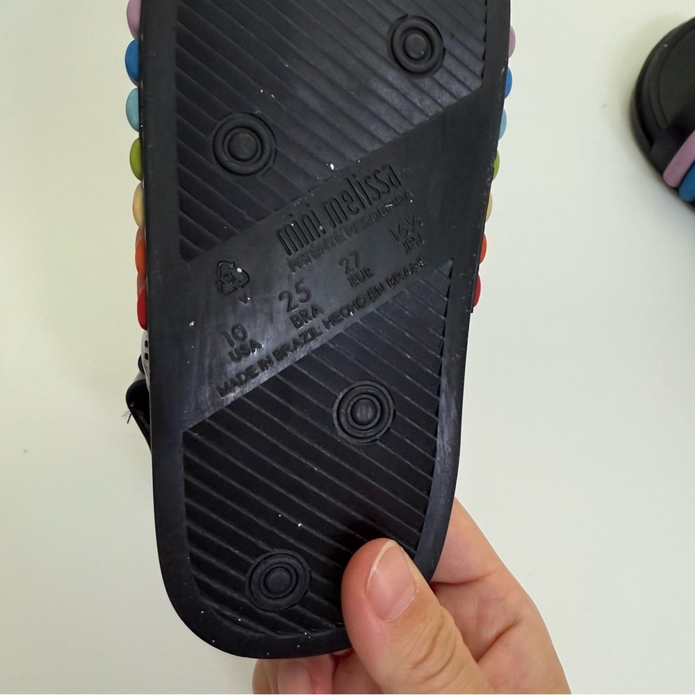 Mini Melissa Toddler Girl's sz 10 Beach Slide Sandal Rainbow Black - Picture 4 of 6